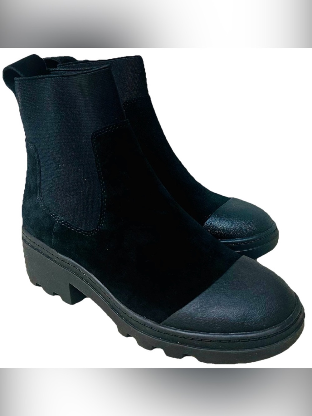 Eileen Fisher Ankle Boots Traction Sole Black Sz 5 1/2 Minimalist